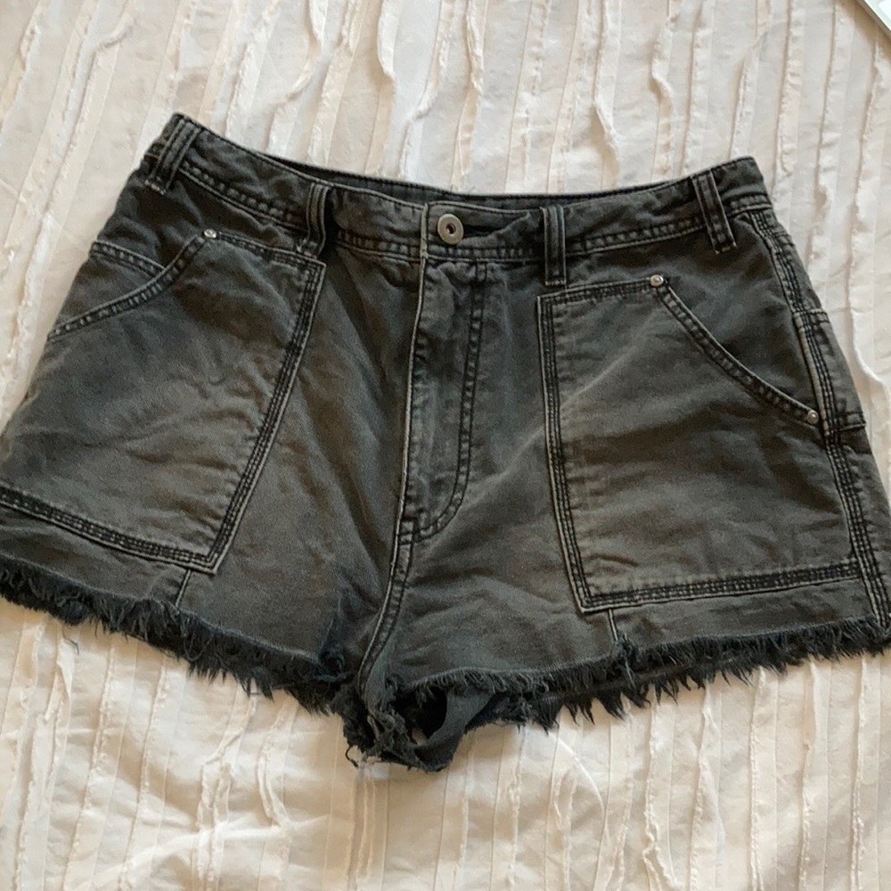 Free People High Rise Black Jean Shorts